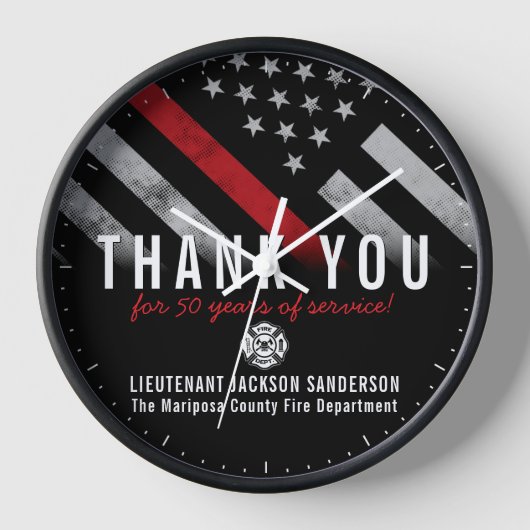 Brandweerman Thin Red Line Retirement Jubileum (Voorkant)