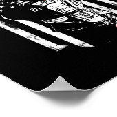 Brandweerman Thin Red Line VS Amerikaanse vlag Poster (Hoek)