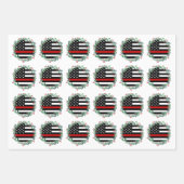Brandweerman Thin Red Line Wreatry kerst Inpakpapier Vel (Voorkant)