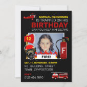 brandweerman Thleed Escape Room, geboortedag Kaart (Voorkant)