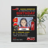 brandweerman Thleed Escape Room, geboortedag Kaart (Staand voorkant)