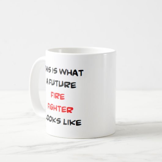 brandweerman , toekomst koffiemok (Voorkant links)