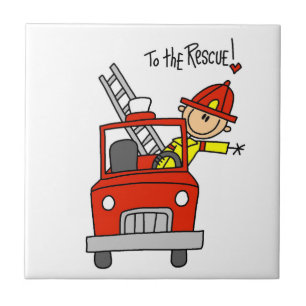 Brandweerman tot redding T-shirts en cadeaus Tegeltje