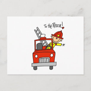 Brandweerman tot reddings-T-shirts en cadeaus Briefkaart