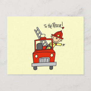 Brandweerman tot reddings-T-shirts en cadeaus Briefkaart