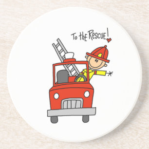 Brandweerman tot reddings-T-shirts en cadeaus Zandsteen Onderzetter