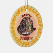 Brandweerman uit Denver  Keramisch Ornament (Rechts)
