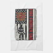 Brandweerman Vader Bedrukte Vlag Vector Design_1 Theedoek (Verticaal)