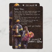 Brandweerman vader-Vaderdag-vader dochter Kaart (Voorkant / Achterkant)