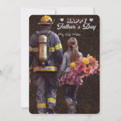 Brandweerman vader-Vaderdag-vader dochter Kaart (Achterkant)