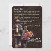 Brandweerman vader-Vaderdag-vader dochter Kaart (Voorkant)