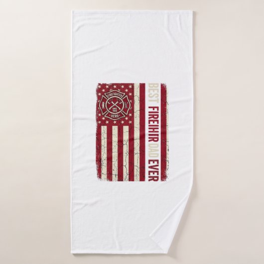 Brandweerman Vader Verticale Vlag Vintage Badhanddoek (Badhanddoek)