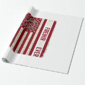 Brandweerman Vader Verticale Vlag Vintage Cadeaupapier (Uitgerold)