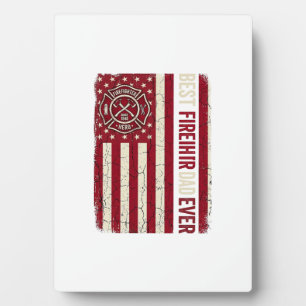 Brandweerman Vader Verticale Vlag Vintage Fotoplaat