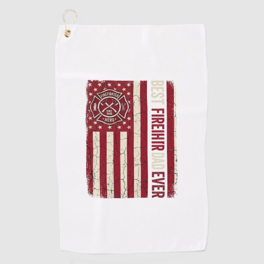 Brandweerman Vader Verticale Vlag Vintage Golfhanddoek (Voorkant)