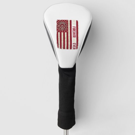 Brandweerman Vader Verticale Vlag Vintage Golfheadcover (Voorkant)
