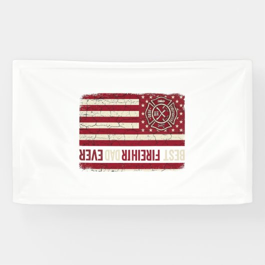 Brandweerman Vader Verticale Vlag Vintage Spandoek (Horizontaal)