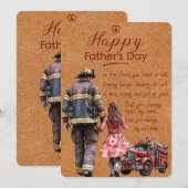 Brandweerman Vaderdag-kort gedicht van Daughter Kaart (Voorkant / Achterkant)