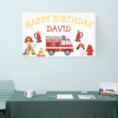Brandweerman van Birthday Party Fire Truck Spandoek (Beurs)
