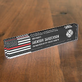 Brandweerman van de douane naambordje (Zijkant)