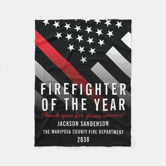 Brandweerman van de Rode Lijn van de Werknemer van Fleece Deken (Voorkant)