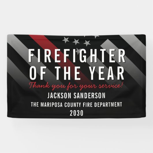 Brandweerman van de Rode Lijn van de Werknemer van Spandoek (Horizontaal)