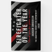 Brandweerman van de Rode Lijn van de Werknemer van Spandoek (Verticaal)