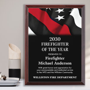 Brandweerman van het jaar Thin Red Line Recognitio Troffee Gedenkplaat