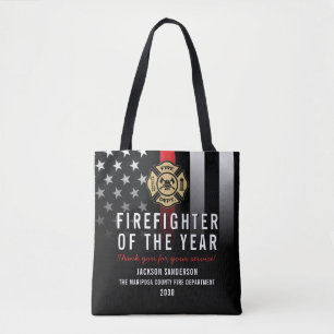 Brandweerman van het Jaar Werknemerslogo Rode Lijn Tote Bag