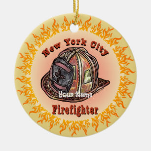 Brandweerman van New York City-ornament Keramisch Ornament