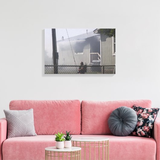 brandweerman van Newkirk Canvas Afdruk (Insitu (Woonkamer))