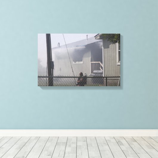 brandweerman van Newkirk Canvas Afdruk (Insitu (Houten vloer))