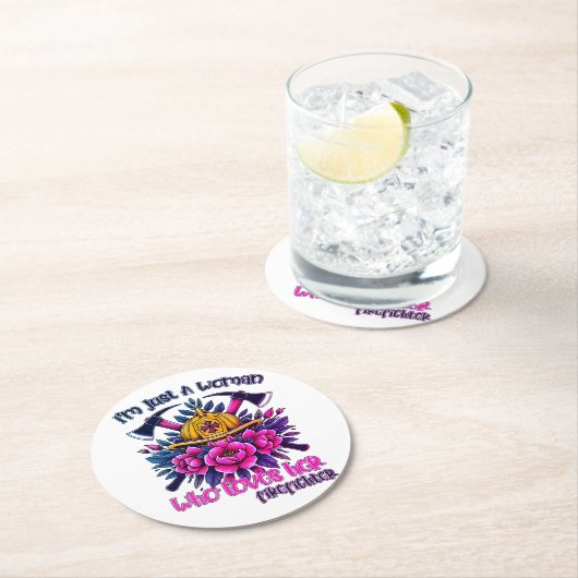 Brandweerman Vancouver eert toewijding Ronde Kartonnen Onderzetter (Insitu)