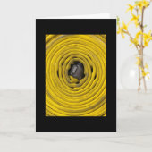 Brandweerman Verjaardag Gevouwen Wenskaart Kaart (Gele Bloem)