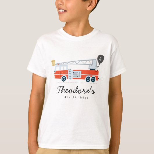 Brandweerman Verjaardag Jongen Party Outfit Brandw T-shirt (Voorkant)