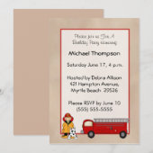 Brandweerman Verjaardag Uitnodiging (Voorkant / Achterkant)