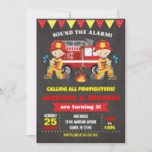 Brandweerman Verjaardag Uitnodiging Gezamenlijk sc (Voorkant)