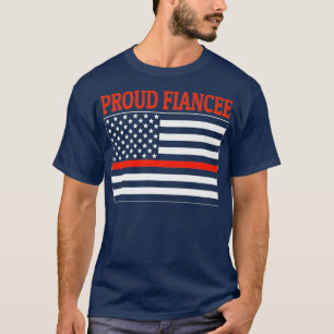 Brandweerman Verloofde Trots Verloofde Amerikaanse T-shirt