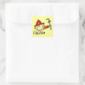 Brandweerman Vierkante Sticker (Tas)