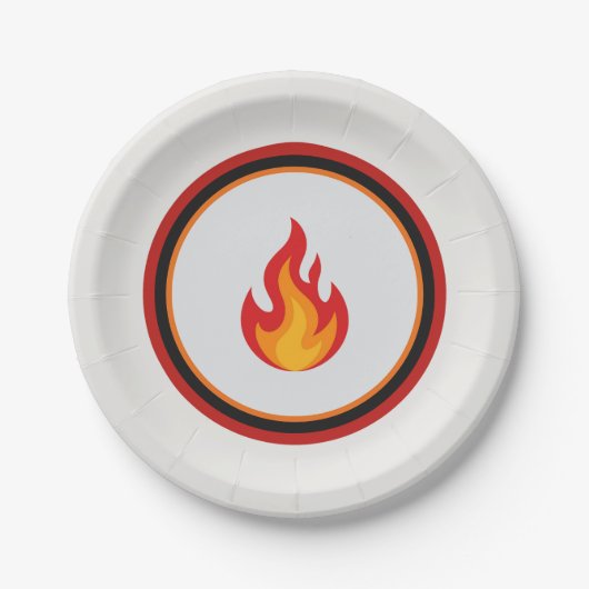 Brandweerman Vlam Feest Papieren Bord (Voorkant)