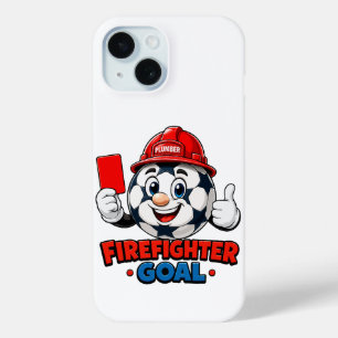 Brandweerman Voetbal Scheidsrechter Mascotte iPhone 15 Case