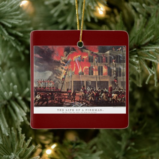  brandweerman voor het bedrijfsleven, brandweerman keramisch ornament (Boom)