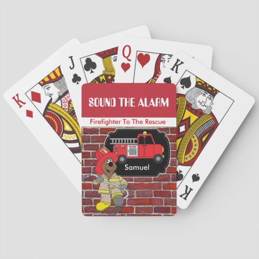 Brandweerman voor redding pokerkaarten (Achterkant)