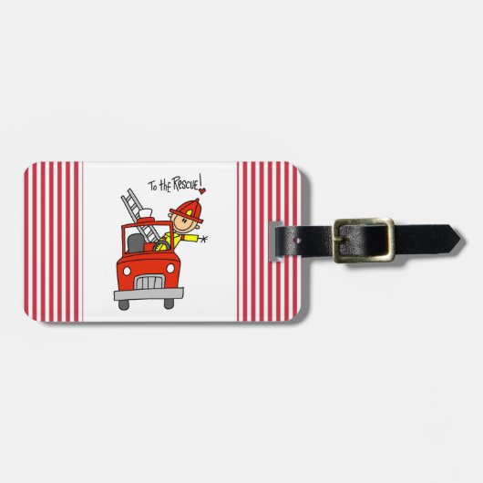 Brandweerman voor redding T-shirts en cadeaus Bagagelabel (Voorkant horizontaal)