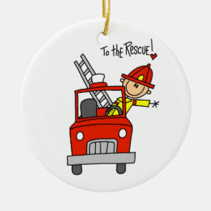 Brandweerman voor redding T-shirts en cadeaus Keramisch Ornament