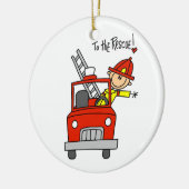 Brandweerman voor redding T-shirts en cadeaus Keramisch Ornament (Links)