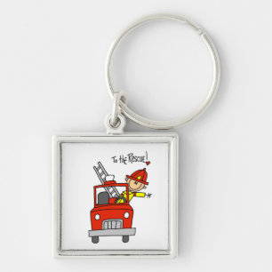 Brandweerman voor redding T-shirts en cadeaus Sleutelhanger