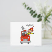 Brandweerman voor reddingspunten en cadeaus briefkaart (Staand voorkant)