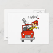 Brandweerman voor reddingspunten en cadeaus briefkaart (Voorkant / Achterkant)