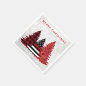 Brandweerman Vrolijk Kerstboom Rode Glitter Plaid Servet (Hoek)